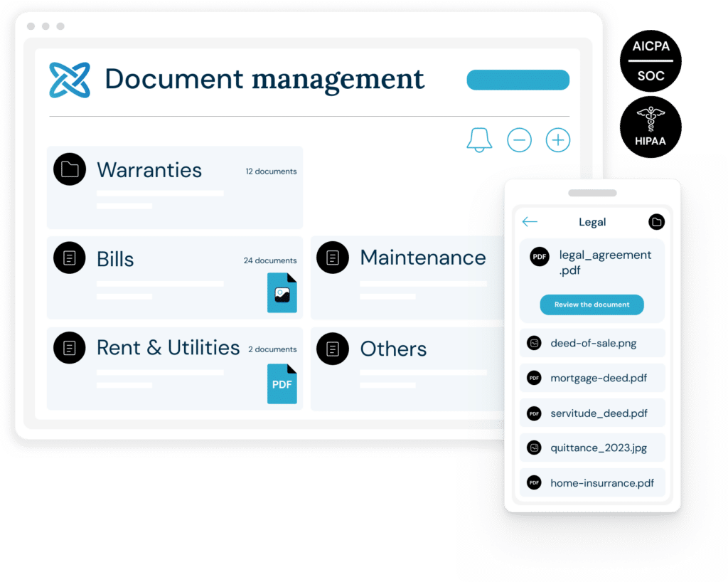 Edwix Document management screen
